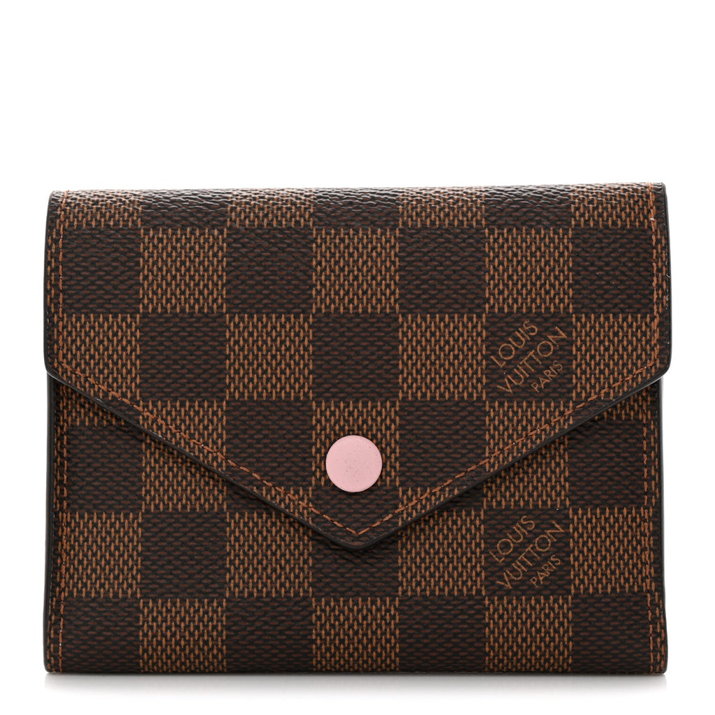 Damier Ebene Victorine Wallet Rose Ballerine