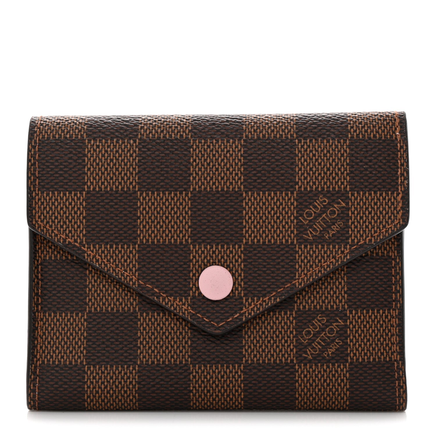 Damier Ebene Victorine Wallet Rose Ballerine