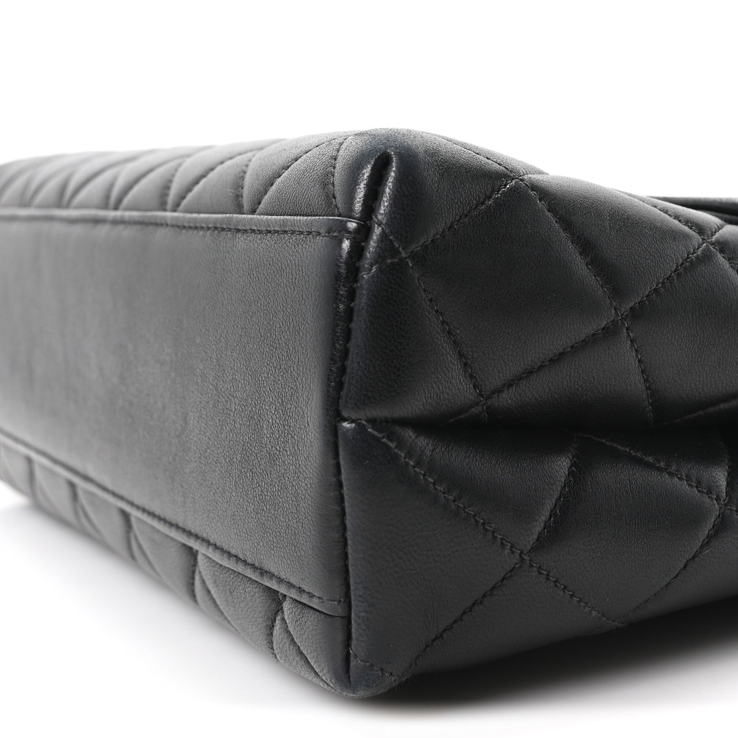 Lambskin Quilted Medium Kelly Flap Bag Black