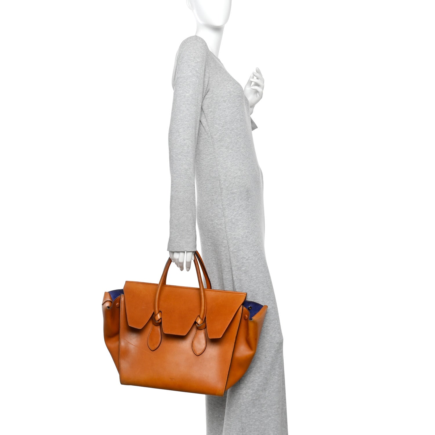 Natural Calfskin Medium Tie Knot Tote Tan