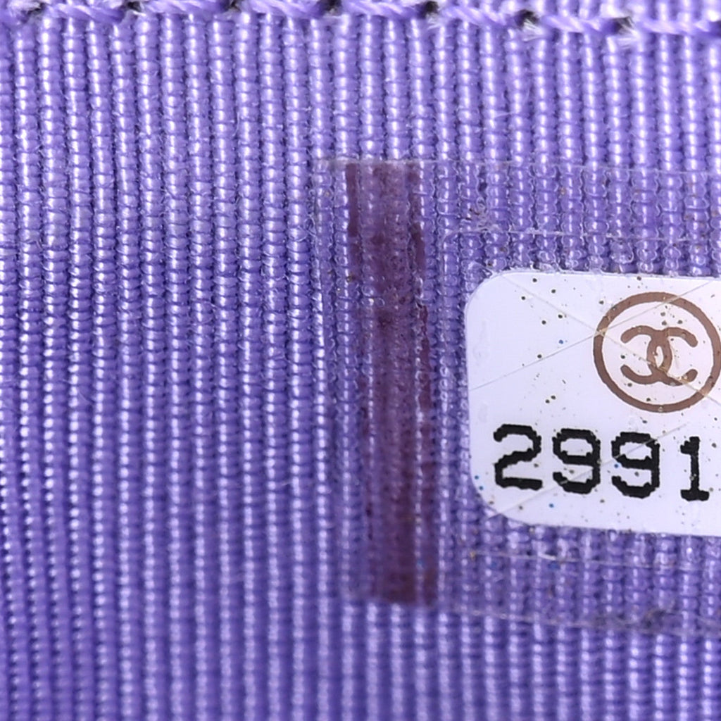 Caviar Quilted CC Zip Card Holder Purple