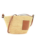 Calfskin Raffia Paulas Ibiza Pochette Bag Natural Tan
