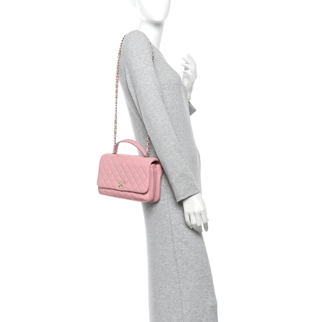 Lambskin Quilted Small Citizen Chic Flap Pink