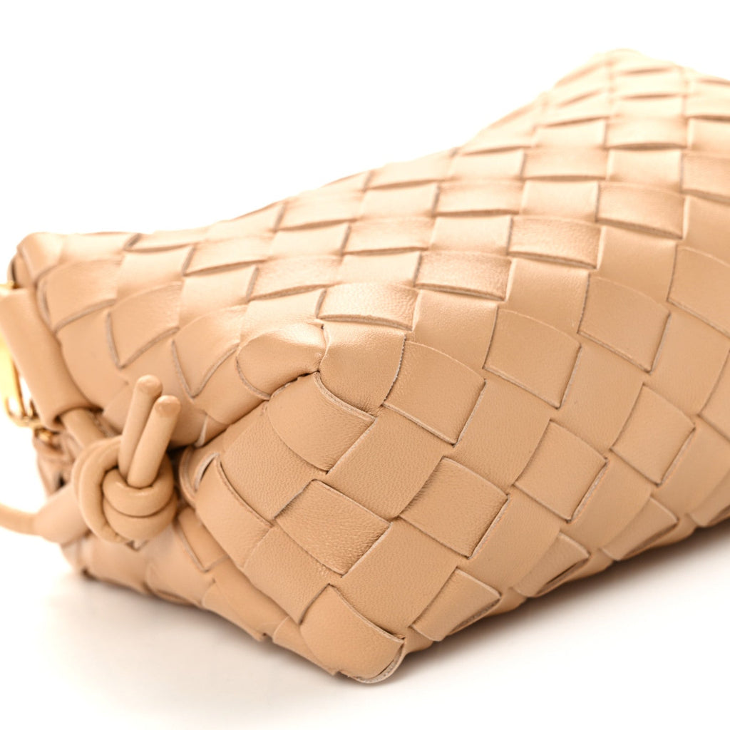 Nappa Intrecciato Mini Loop Camera Bag Almond