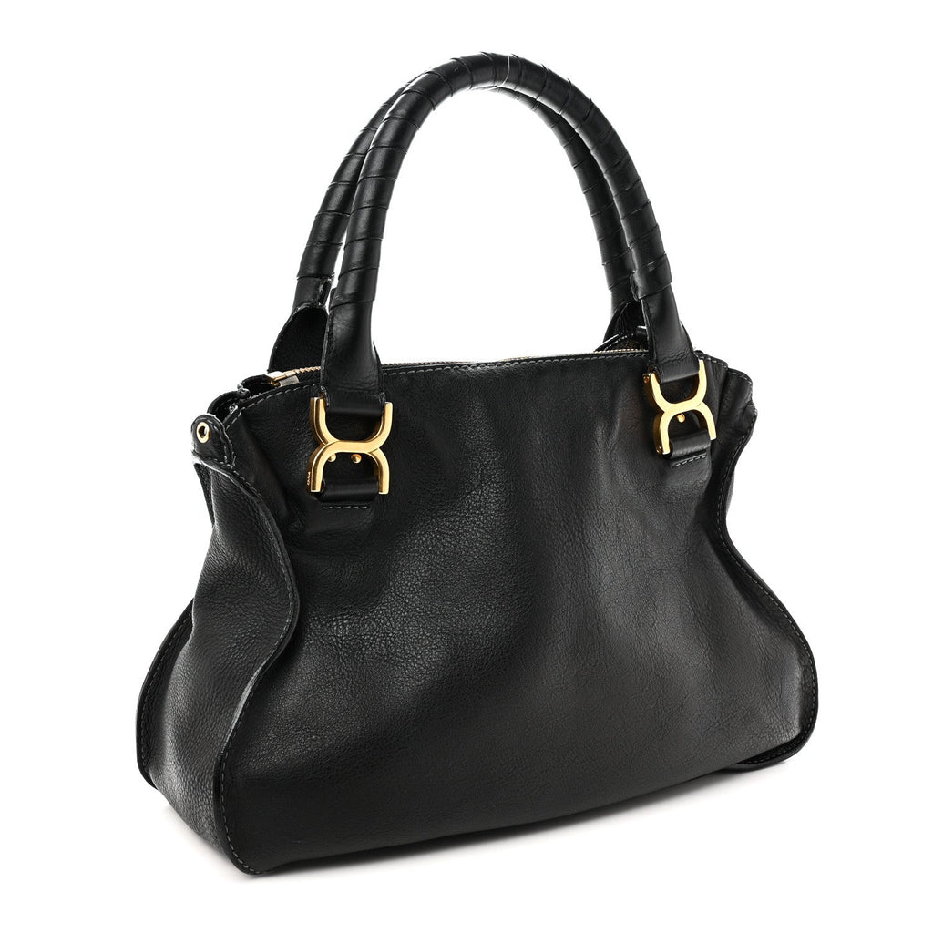 Calfskin Medium Marcie Satchel Black