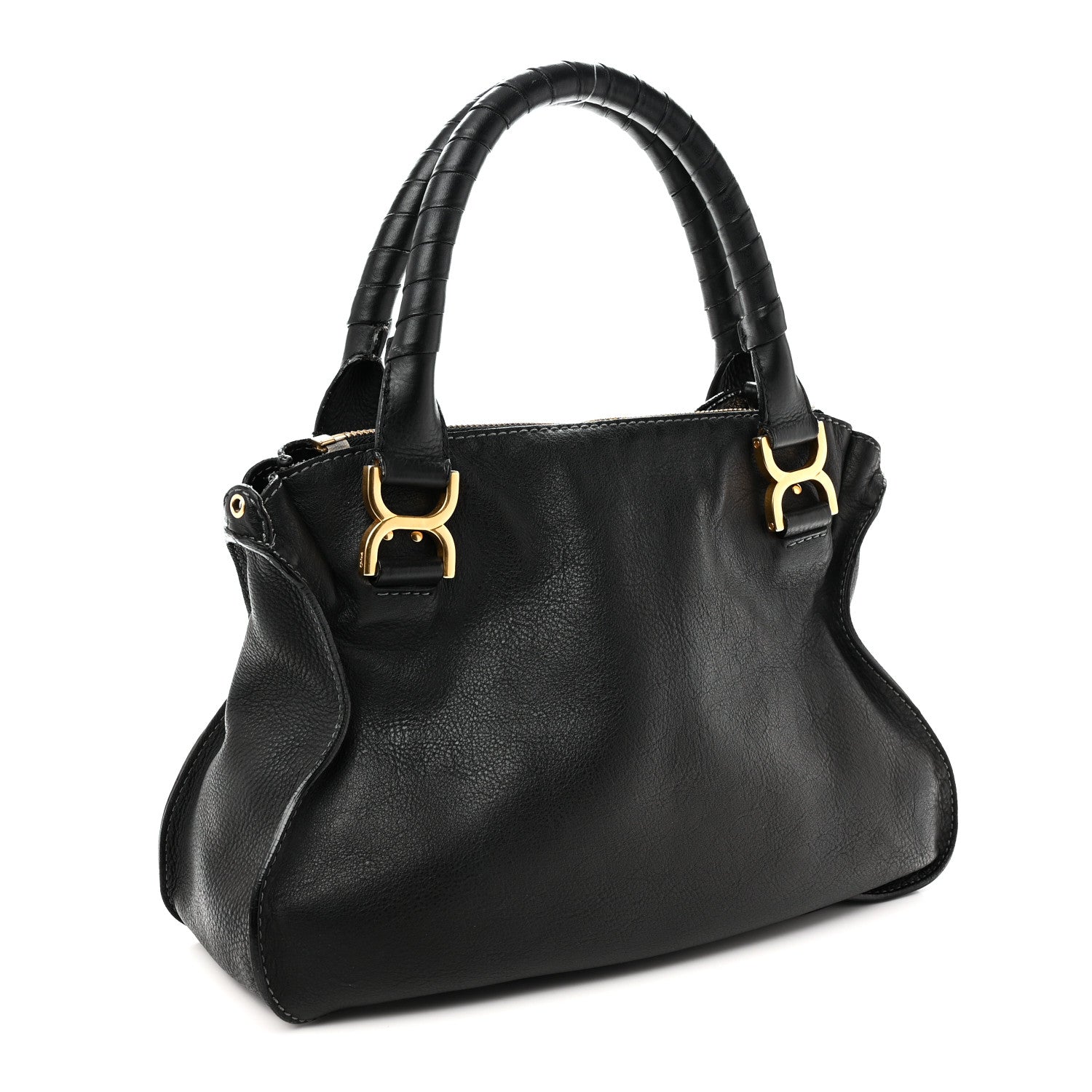 Calfskin Medium Marcie Satchel Black