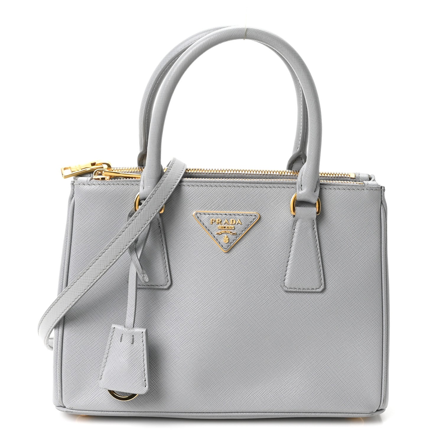 Saffiano Lux Small Galleria Double Zip Tote Granito