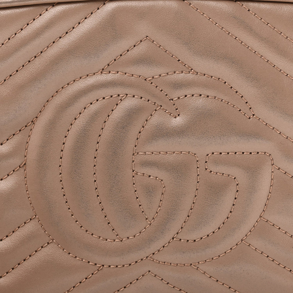 Calfskin Matelasse Small GG Marmont Chain Shoulder Bag Porcelain Rose
