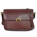 Cartier Must De Cartier Burgundy Leather Shoulder Bag (Authentic  )