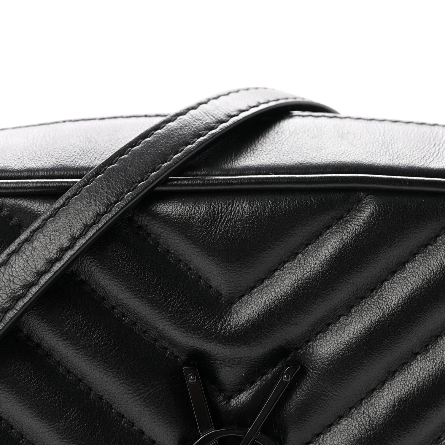 Calfskin Matelasse Monogram Monochrome Lou Camera Bag Black