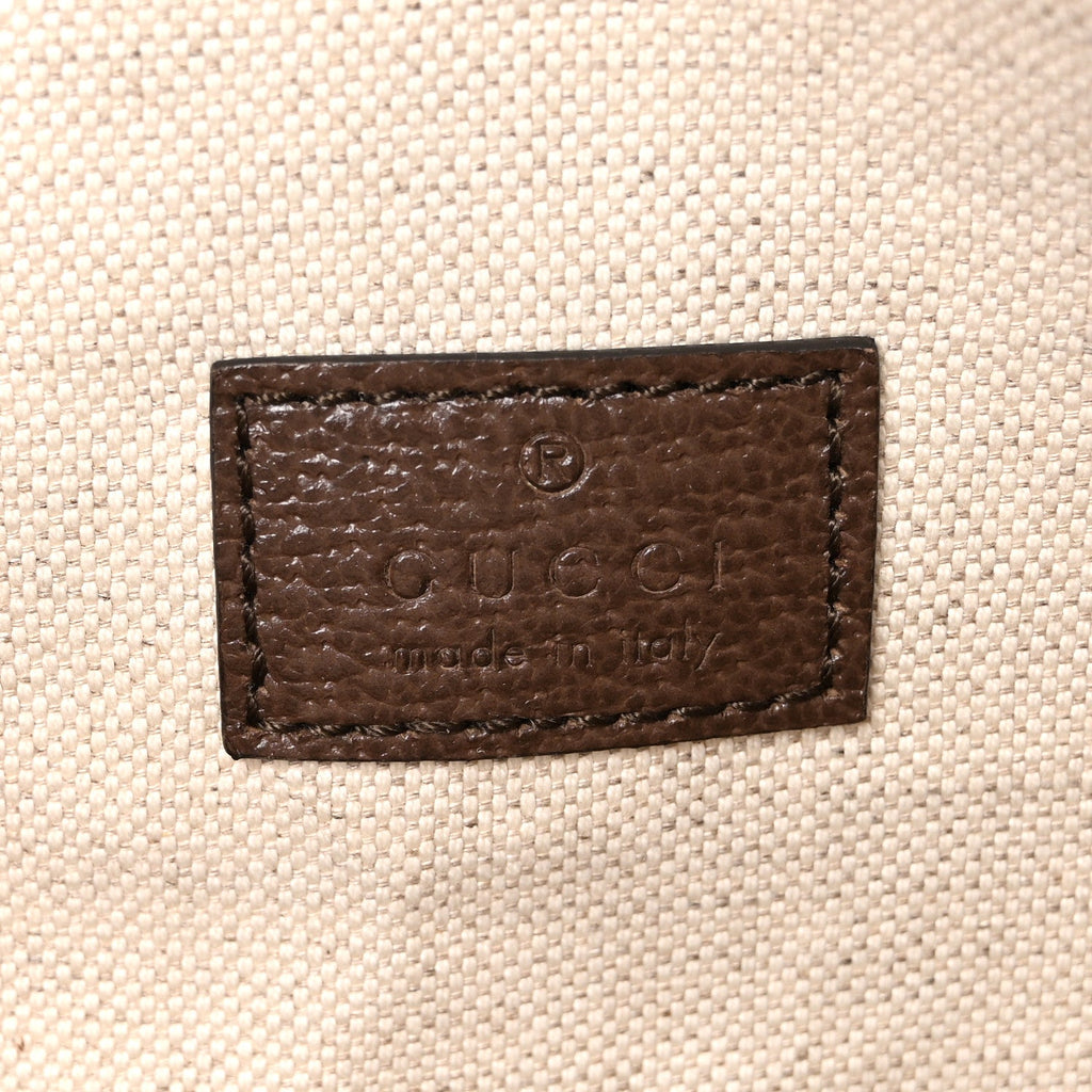 Monogram Jumbo GG Textured Dollar Calfskin Web Belt Bag Camel Ebony New Acero