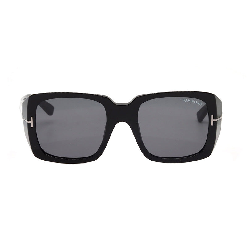 Tom Ford Sunglasses Square Full Rim, Shiny Black Frame and Smoke Lens FT1035-N01A