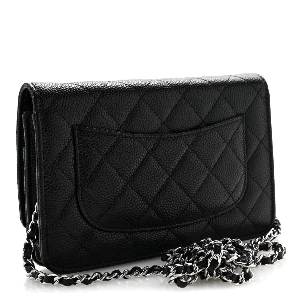 Caviar Quilted Wallet On Chain WOC Black