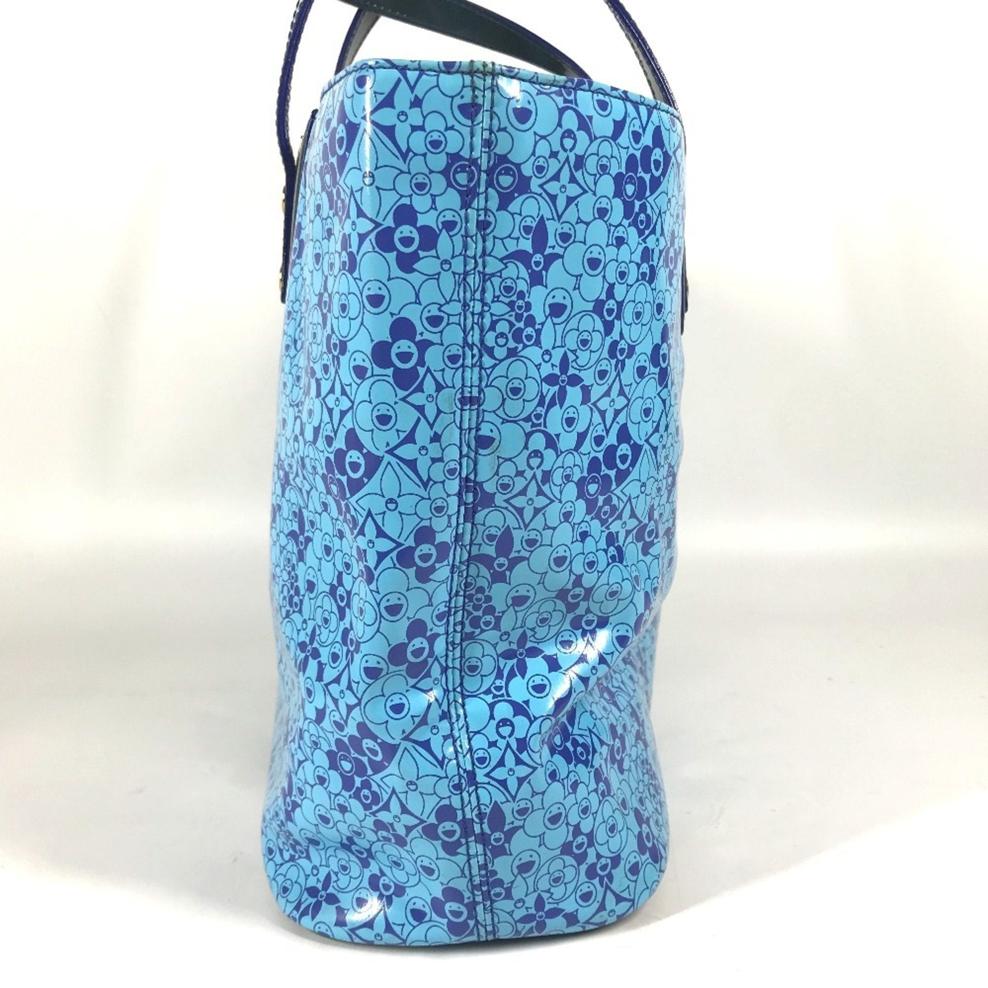 Louis Vuitton Blossom Tote Patent Leather Blue Patent_Leather Handbag (Authentic  )