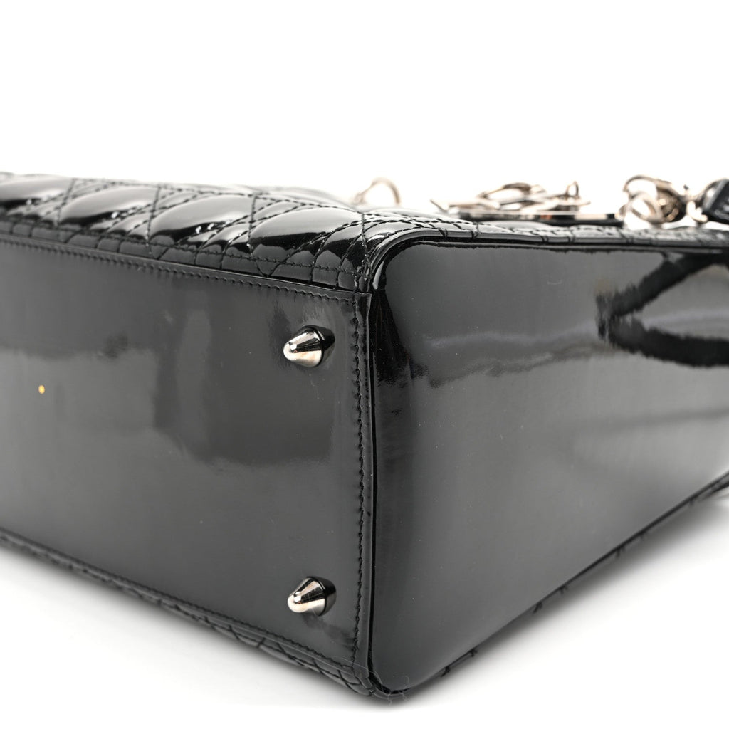 Patent Cannage Medium Lady Dior Black