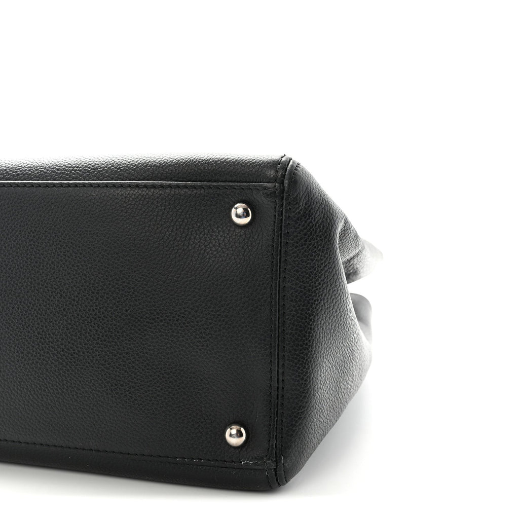Calfskin Cerf Executive Shopper Tote Black