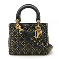 Christian Dior Leather Lady Dior 2way Handbag