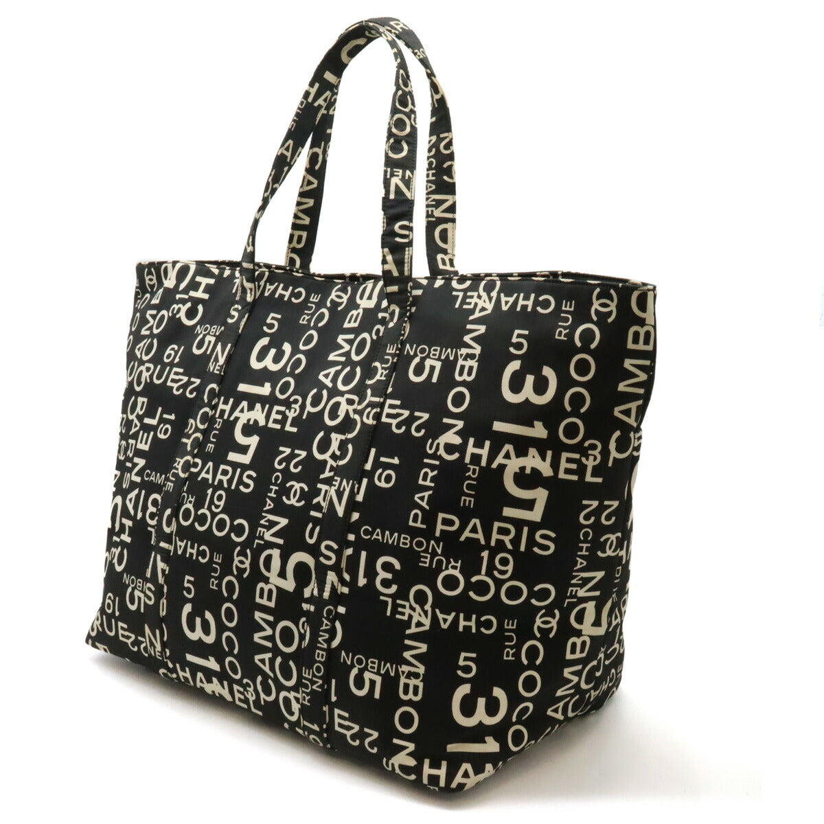 Chanel Canvas By Sea Line 2way Tote Bag Black/Ivory