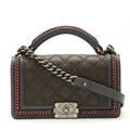 Chanel Leather Boy Chanel Top Handle 2way Chain Bag A94804