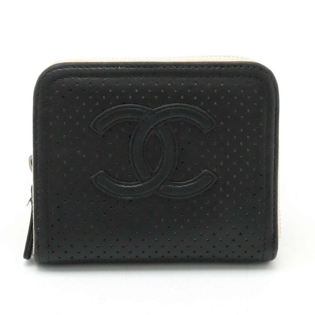 Chanel Leather Coco Mark Card Case Business Card Holder