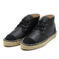 Chanel Leather Canvas Coco Mark Espadrille Chukka Boots Shoes