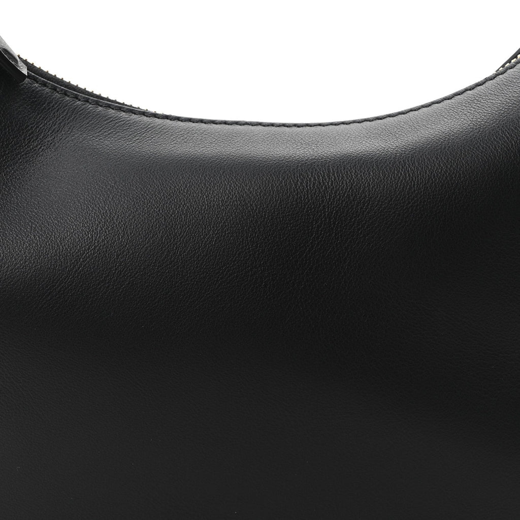 Vitello Grace Matte Small Fendigraphy Hobo Bag Black