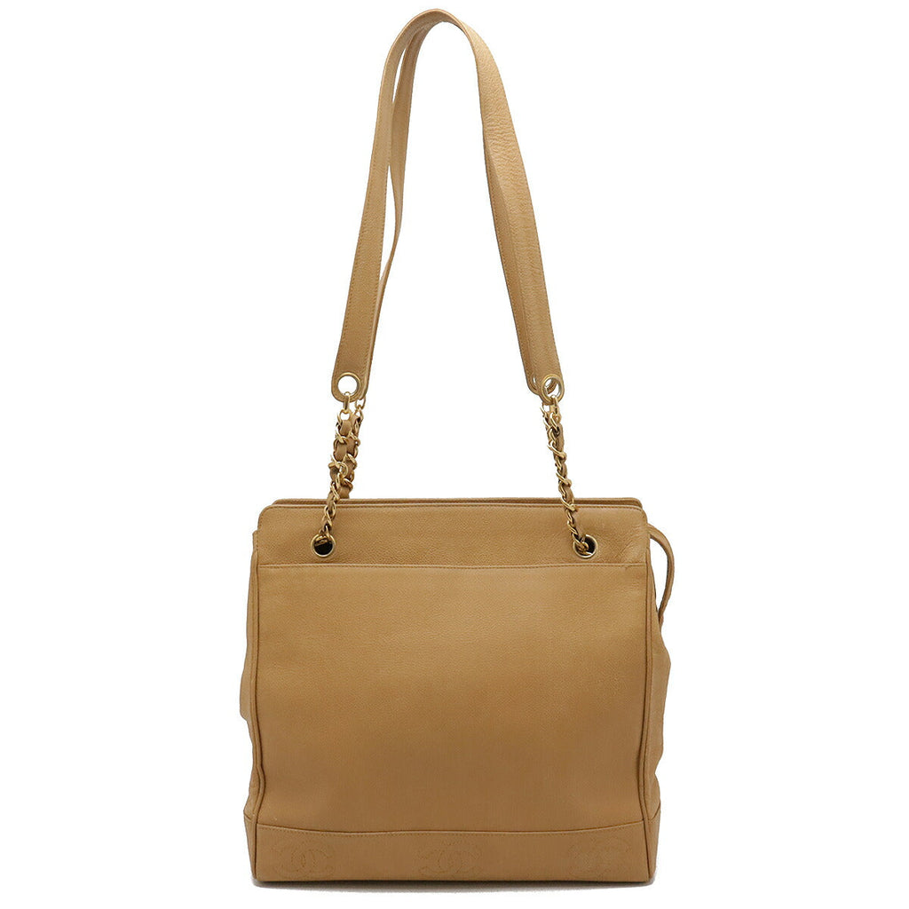 Chanel Caviar Skin Coco Mark Triple Coco 2way Shoulder Bag