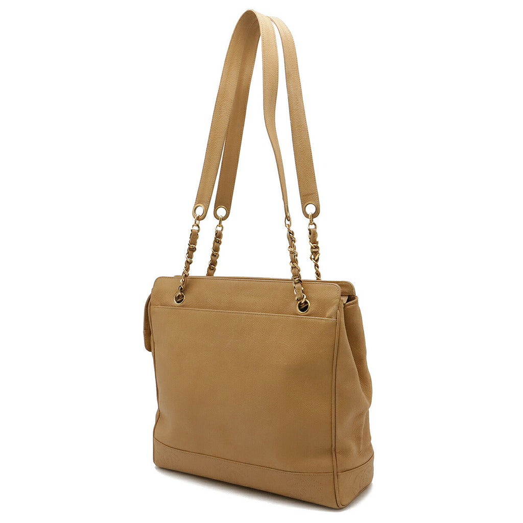Chanel Caviar Skin Coco Mark Triple Coco 2way Shoulder Bag