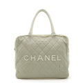 Chanel Canvas Leather Matelasse Sports Line Handbag Mini Boston Bag