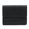 Chanel Caviar Skin Coco Mark Tri-fold Wallet Black Gold Hardware