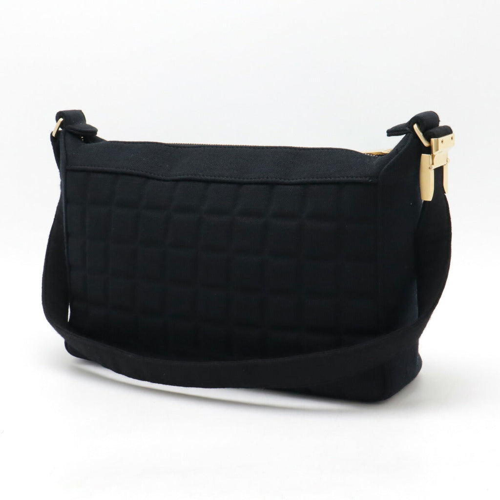 Chanel Choco Bar Cotton Jersey Leather Shoulder Bag