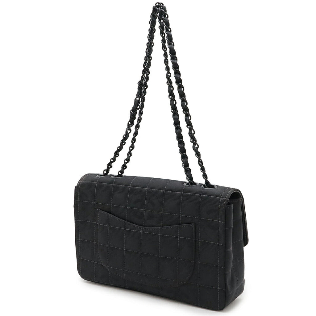 Chanel New Travel Line Nylon Jacquard Leather 2way Shoulder Bag