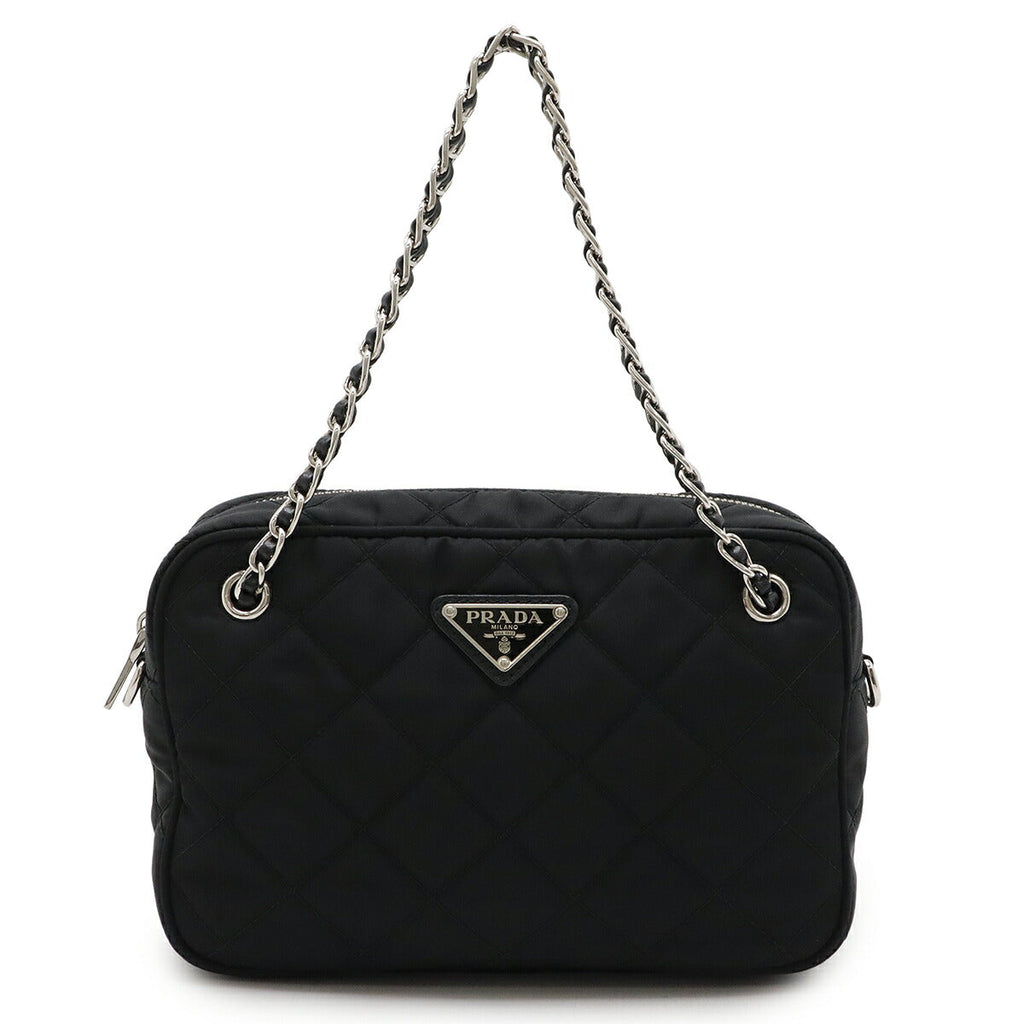Prada TESSUTO IMPUNTU Nylon Leather Shoulder Bag