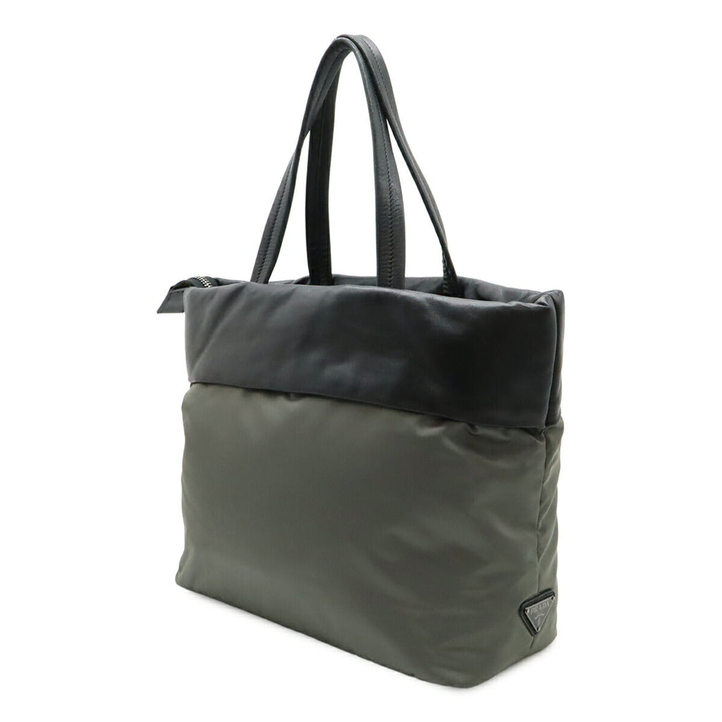 Prada 1BG047 Nylon Nappa Leather 2way Tote Bag