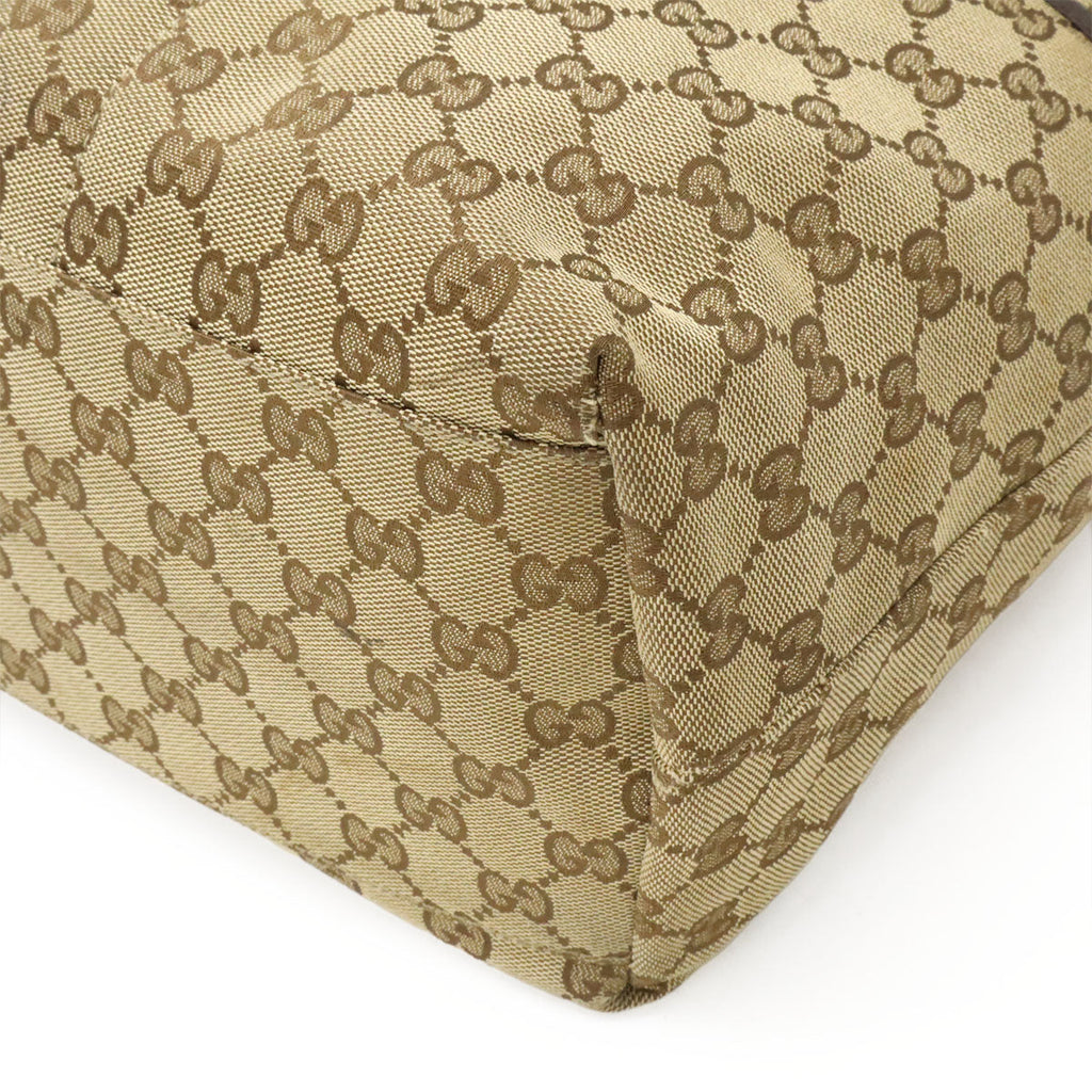 Gucci GG Canvas Leather Tote Bag