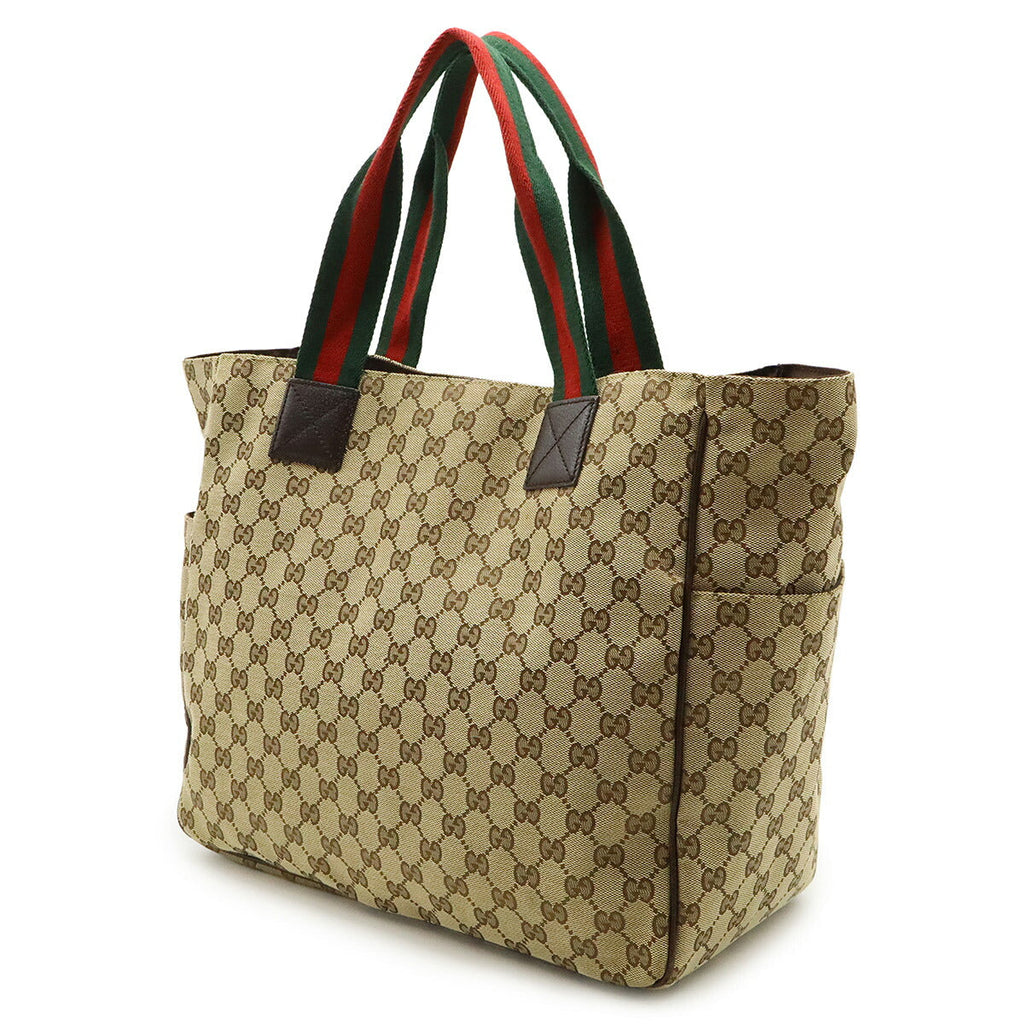 Gucci GG Canvas Leather Tote Bag