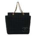 Chanel Choco Bar Cotton Jersey Leather 2way Shoulder Bag