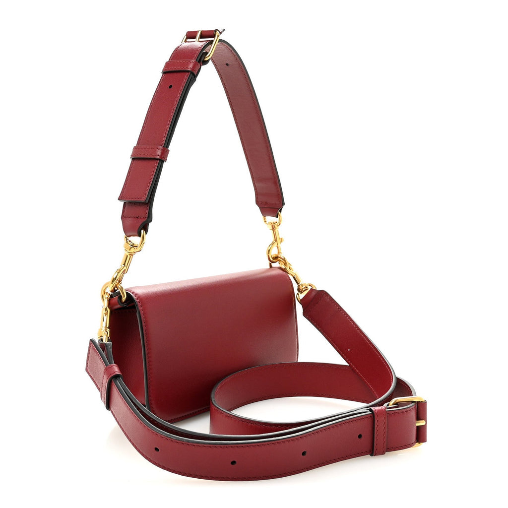 Smooth Calfskin Vlogo Mini Loco Crossbody Bag Dark Red
