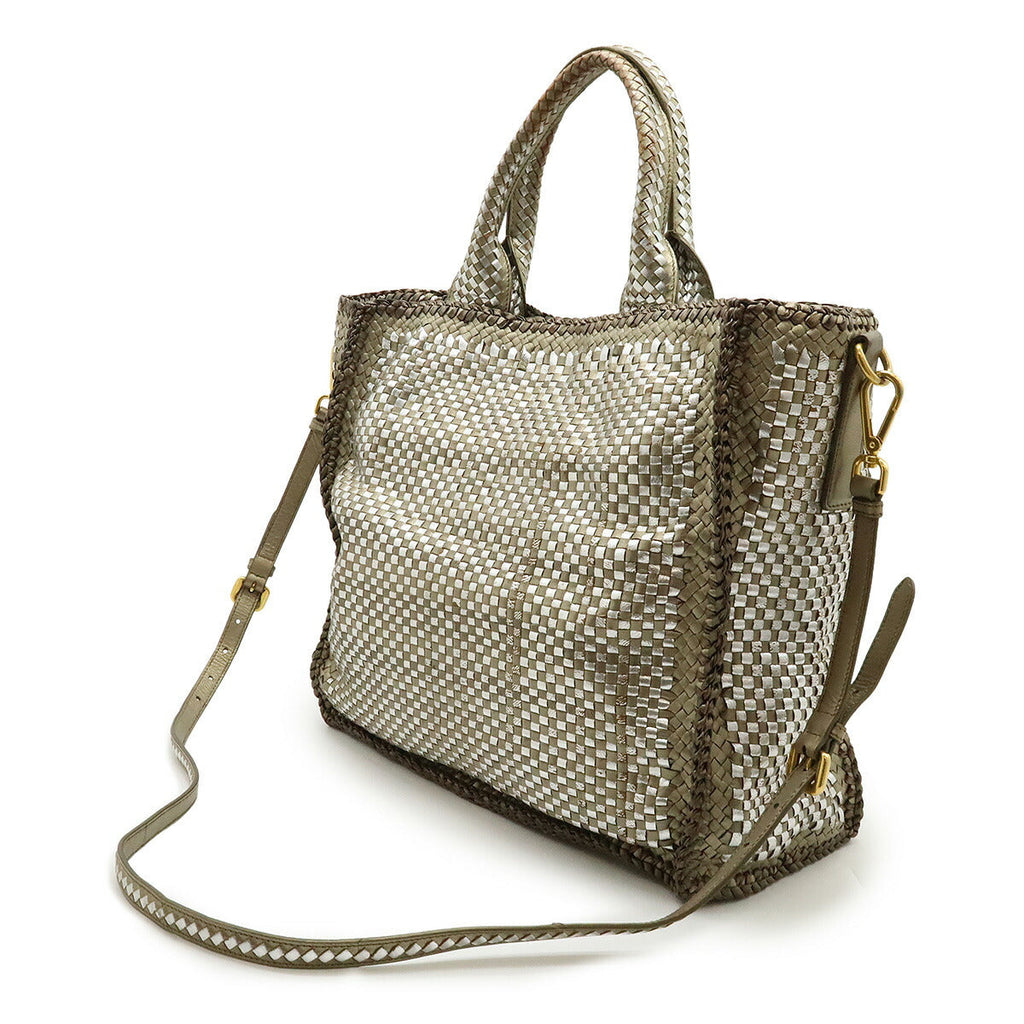 Prada MADRAS Leather 2way Tote Bag