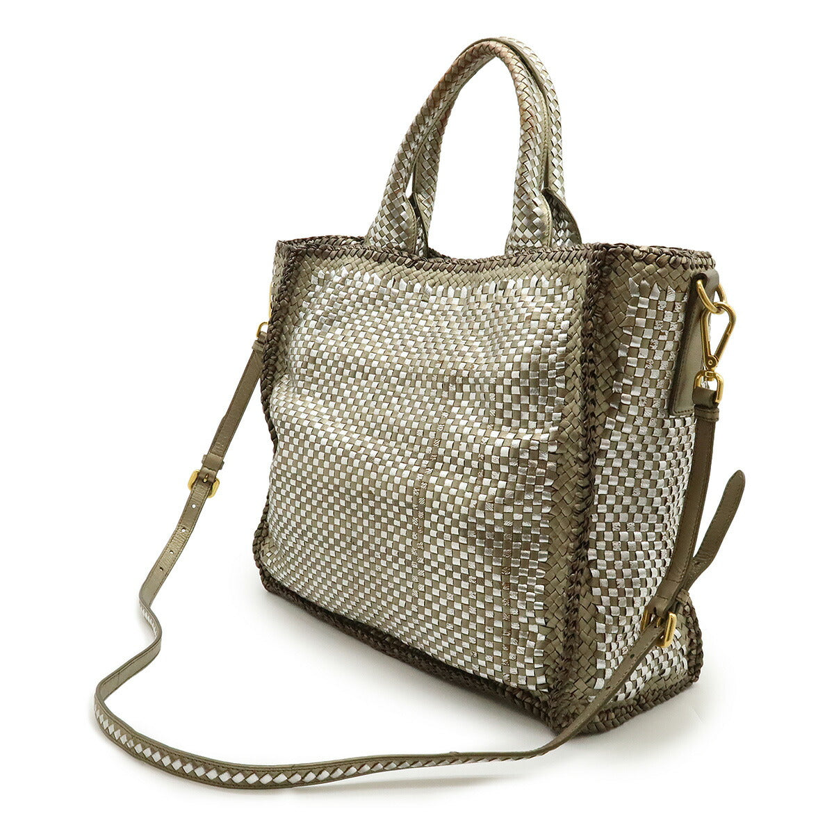 Prada MADRAS Leather 2way Tote Bag