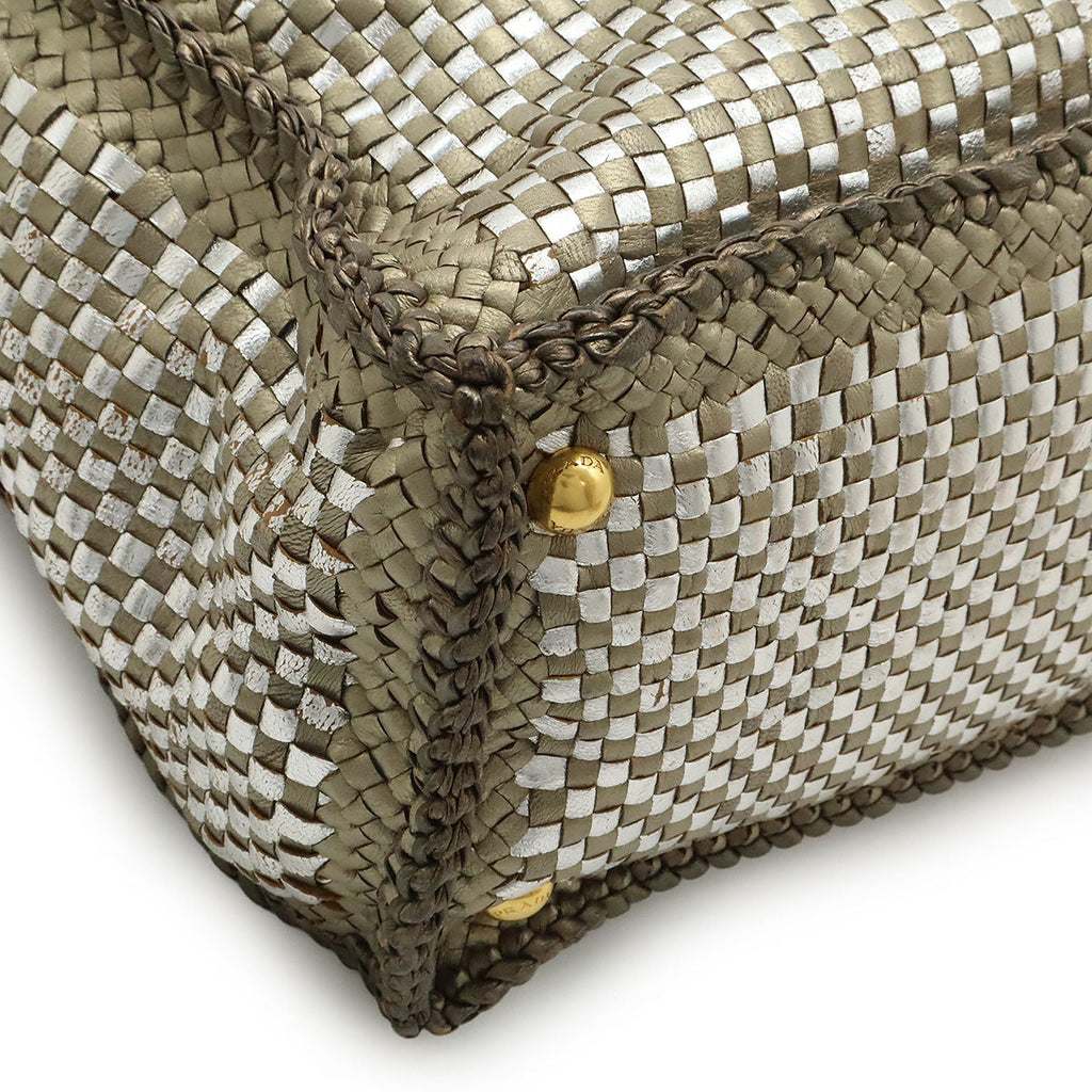 Prada MADRAS Leather 2way Tote Bag