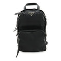 Prada Triangle Logo Nylon Leather Shoulder Bag