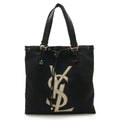 Yves Saint Laurent Kahala Rive Gauche Canvas Leather Tote Bag