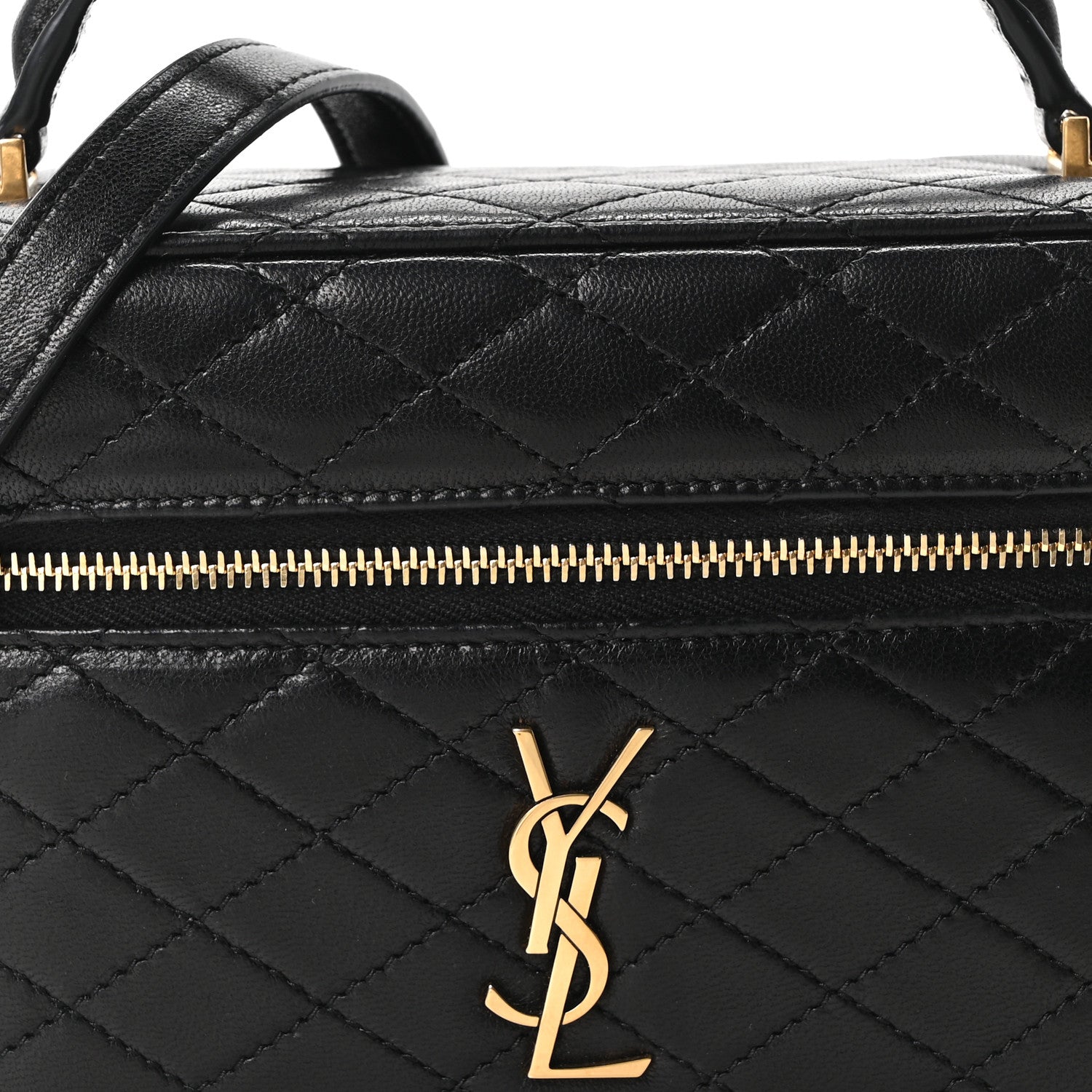 Lambskin Quilted Mini Gaby Vanity Case Black