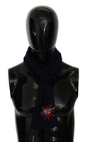 Dolce & Gabbana Blue #DGLovesLondon Wrap Shawl Wool Men's Scarf