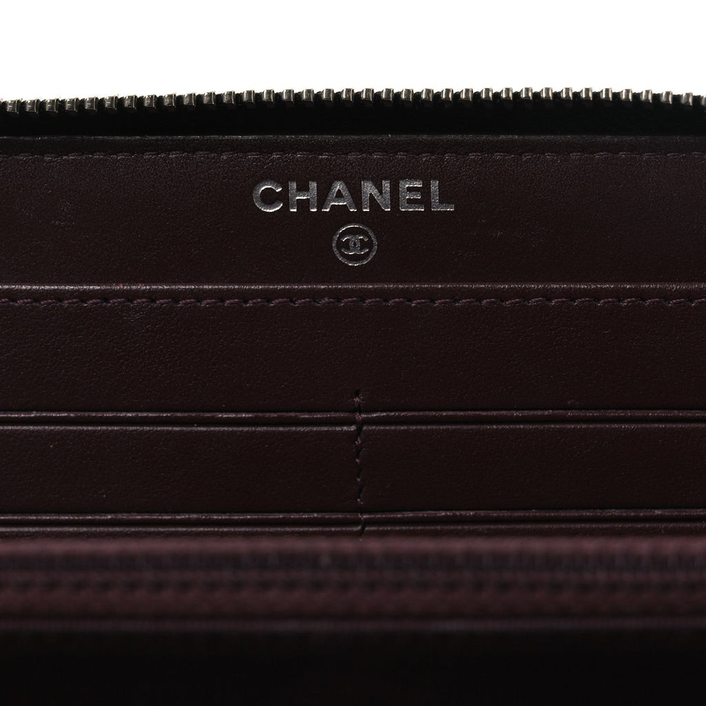 Caviar Quilted Large Gusset Zip Around Wallet Black