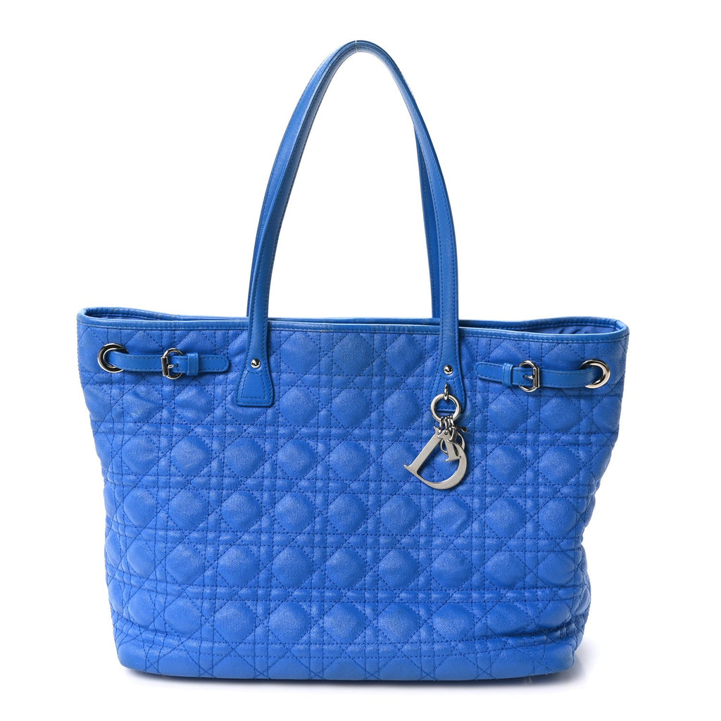 Coated Canvas Cannage Large Panarea Tote Blue