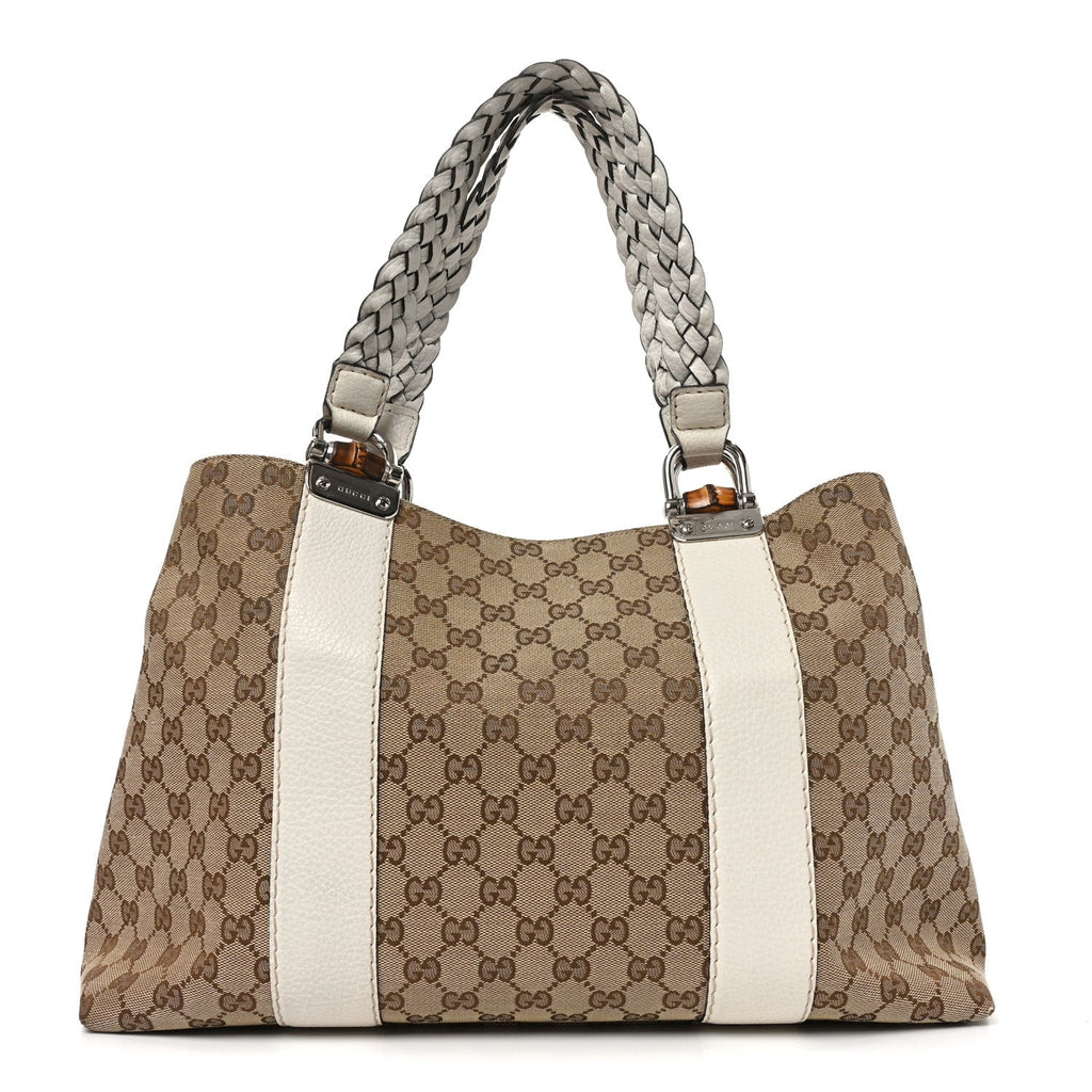 Monogram Medium Bamboo Bar Tote Off White