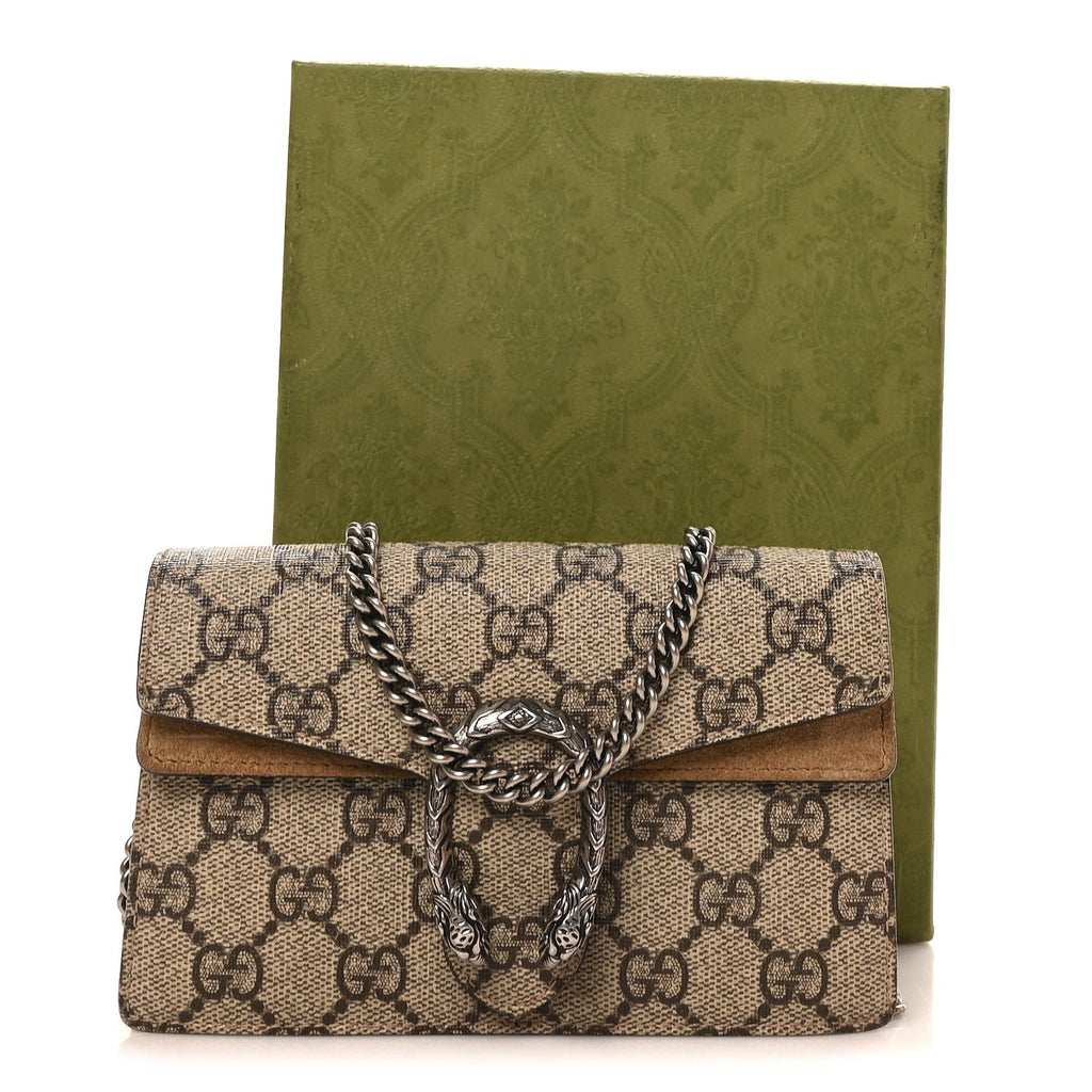 GG Supreme Monogram Super Mini Dionysus Shoulder Bag Taupe