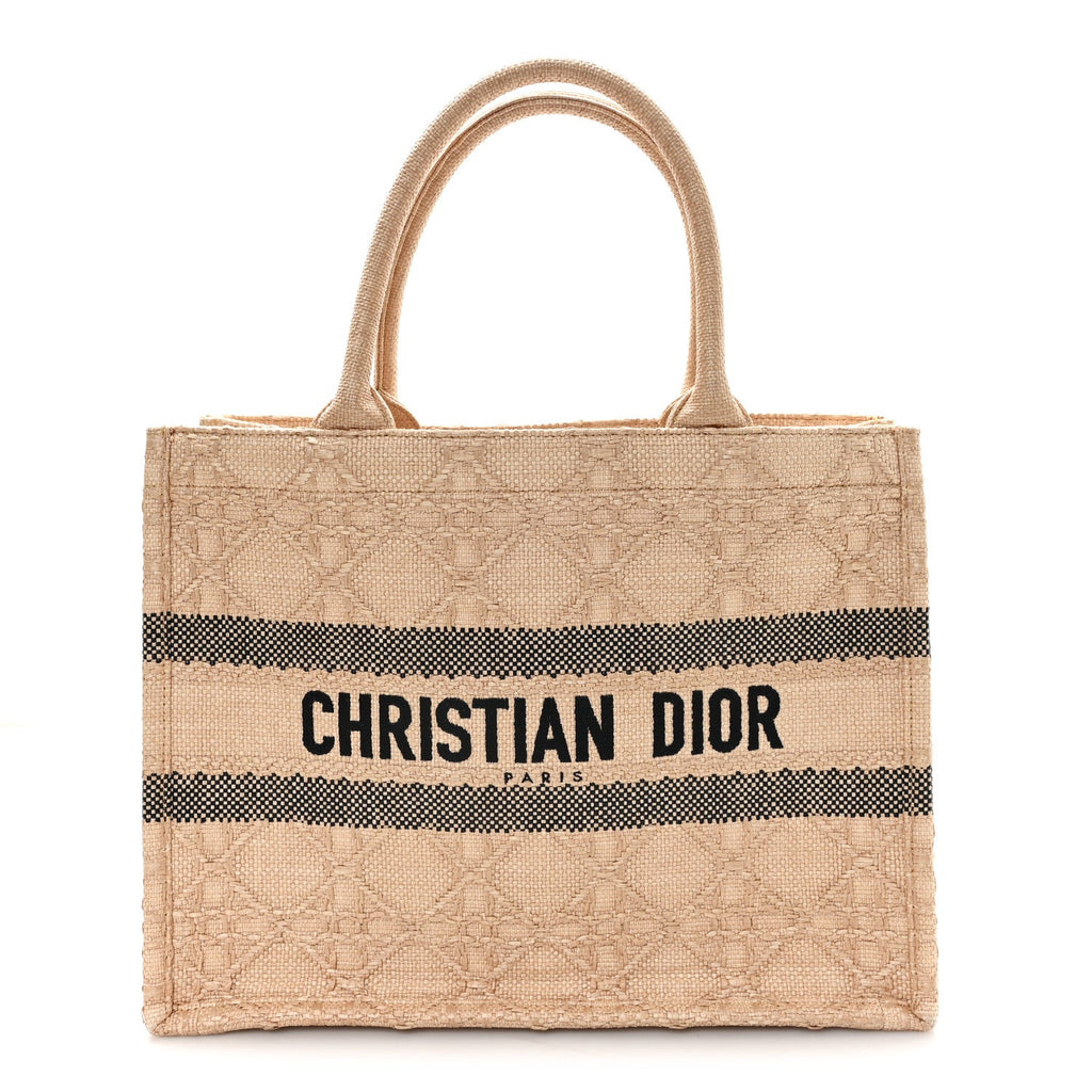 Raffia Cannage Medium Book Tote Natural